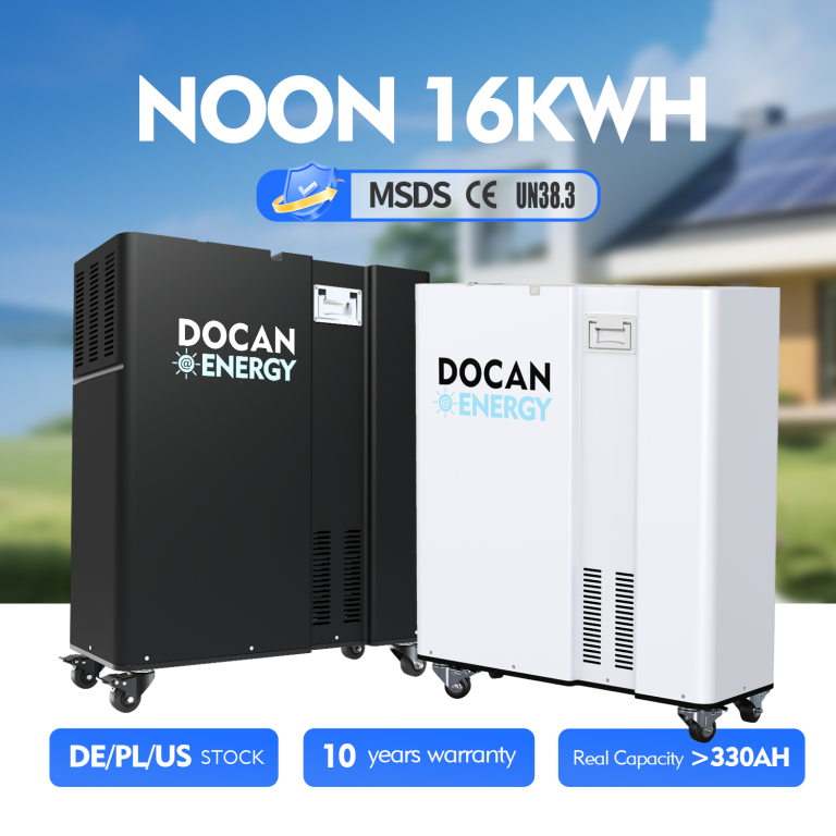 docan do noon 51.2v 314ah 16kwh wifi bluebooth active balancer vertical moveable solar home lifepo4 battery pack
