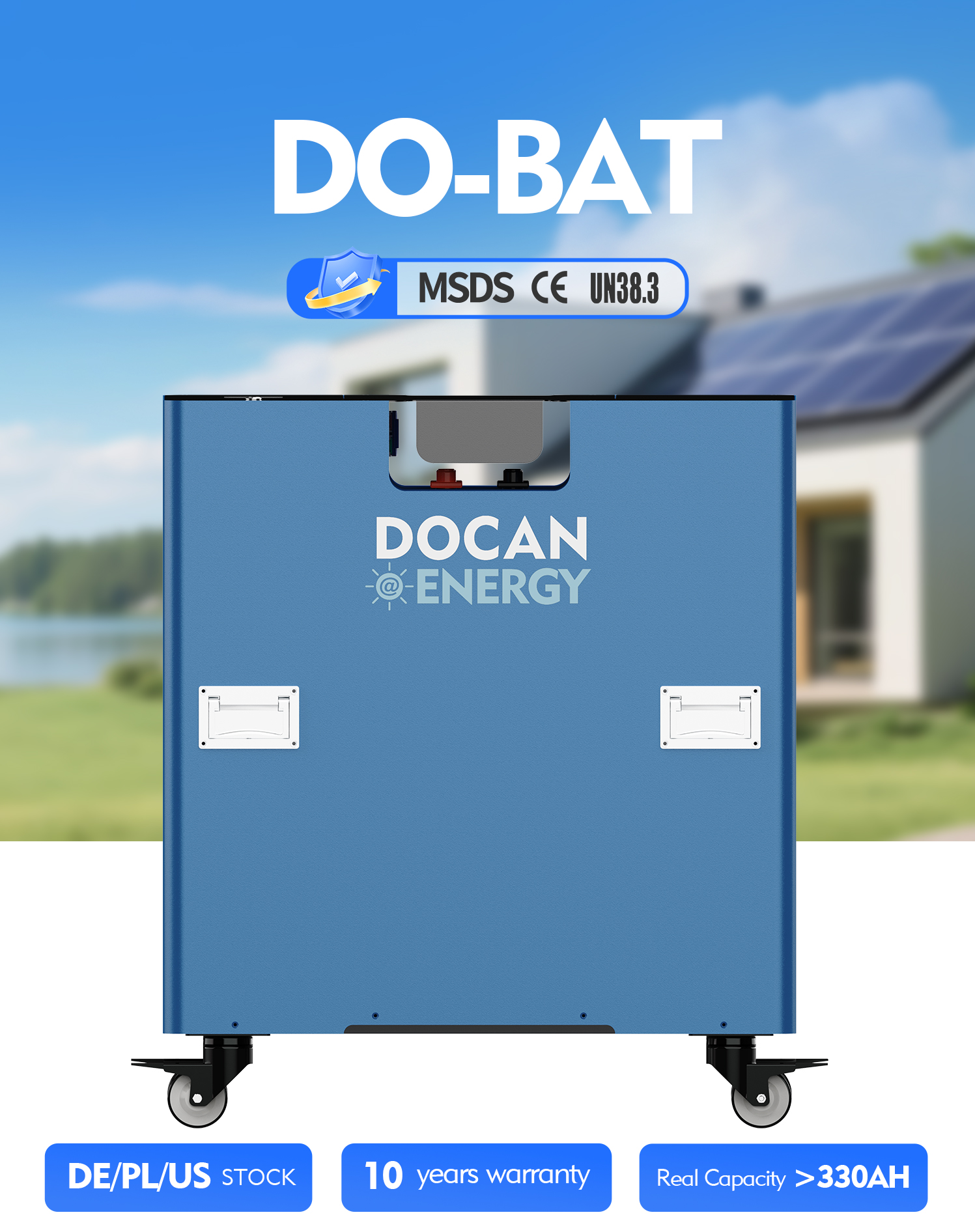 docan new arrival 51.2v plug and play lifepo4 300ah 314ah battery pack| movable wifi bluebooth solar home storage
