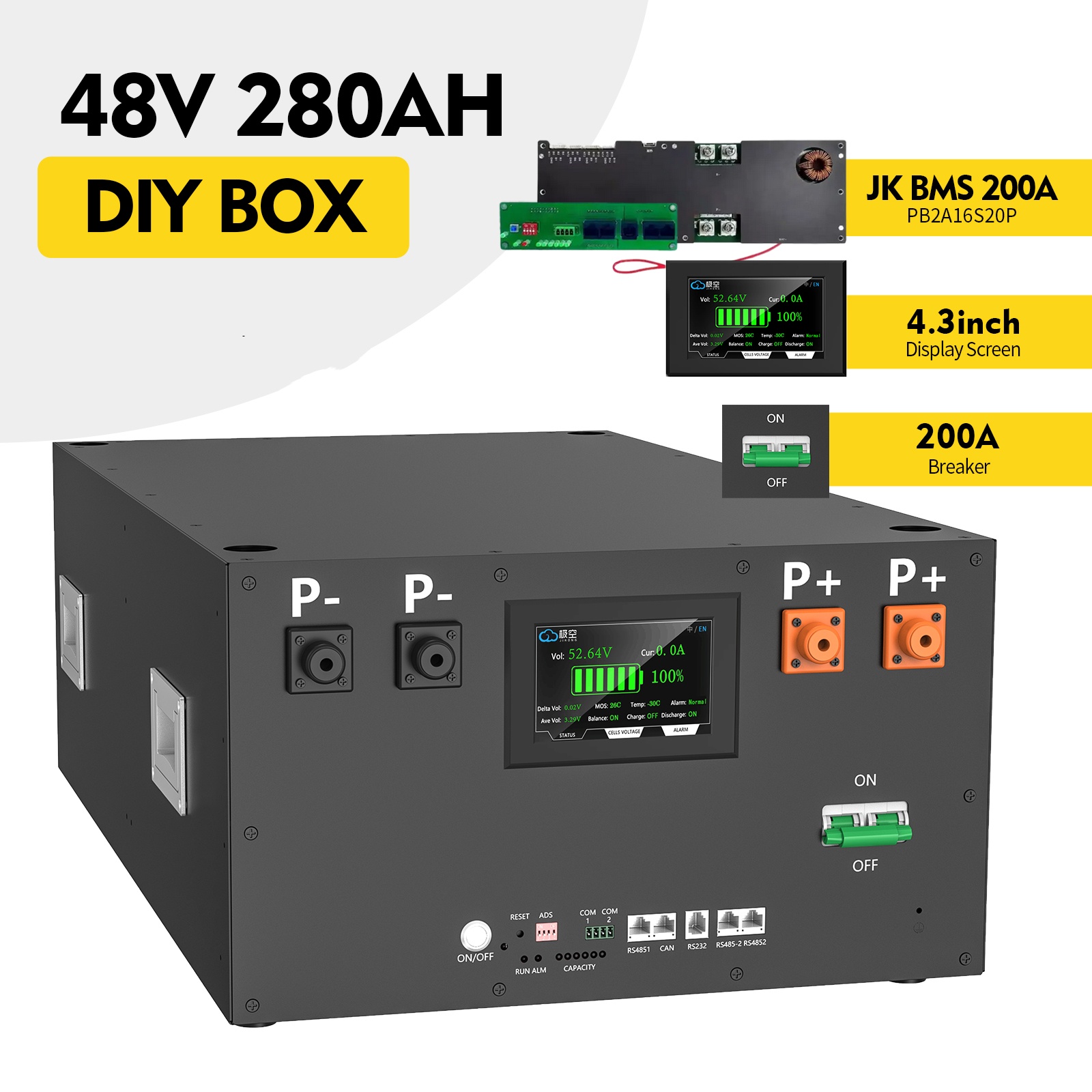 docan apexium 48v DIY BOX Kits 314 280 horizontal with 200a jk bms