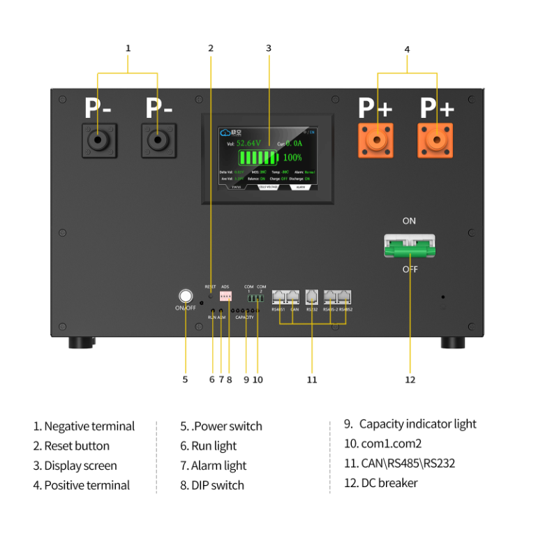 docan apexium 48v diy box kits 314 280 horizontal with 200a jk bms
