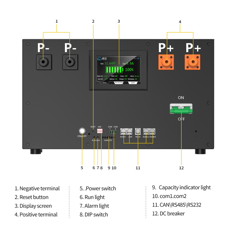 docan apexium 48v diy box kits 314 280 horizontal with 200a jk bms